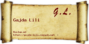 Gajda Lili névjegykártya